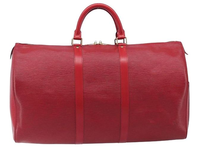 LOUIS VUITTON Epi Keepall 50 Boston Bag Red M42967 LV Auth 205802A Rosso - vista 3