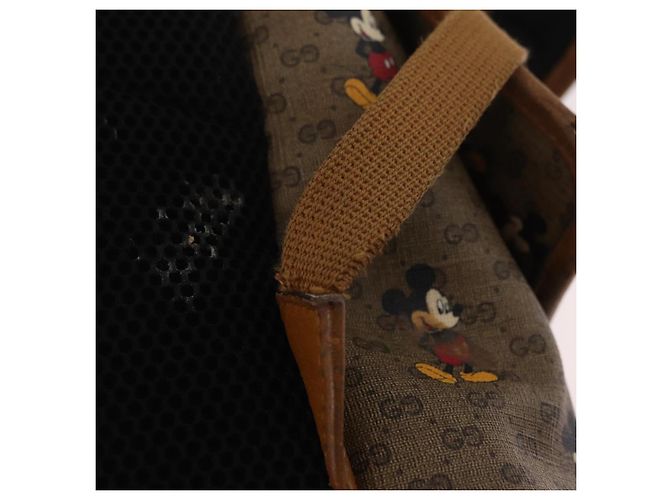 Borsa GUCCI Micro GG Supreme GUCCIxDisney PVC Beige Gold 603898 Auth LN145 - vista 14