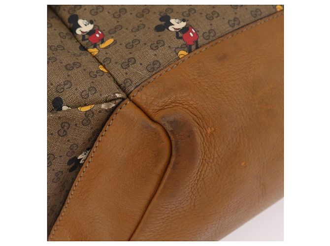 Borsa GUCCI Micro GG Supreme GUCCIxDisney PVC Beige Gold 603898 Auth LN145 - vista 16