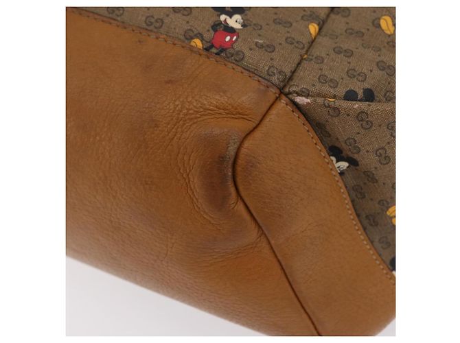 Borsa GUCCI Micro GG Supreme GUCCIxDisney PVC Beige Gold 603898 Auth LN145 - vista 17