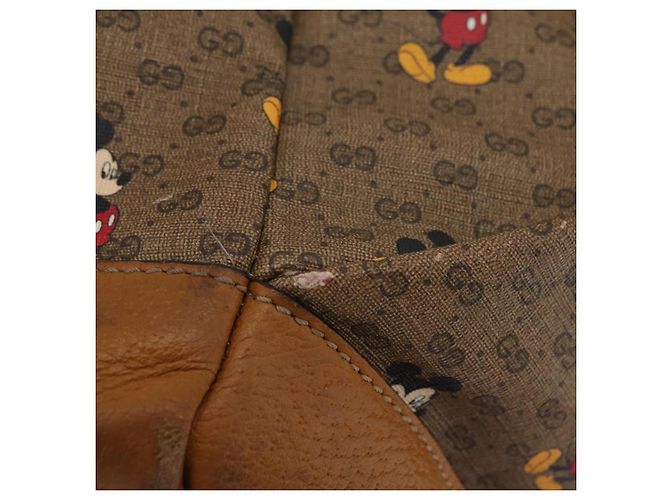 Borsa GUCCI Micro GG Supreme GUCCIxDisney PVC Beige Gold 603898 Auth LN145 - vista 18