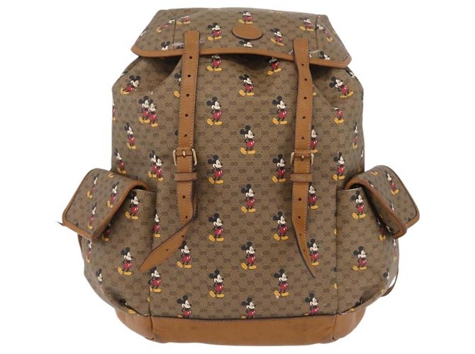 Borsa GUCCI Micro GG Supreme GUCCIxDisney PVC Beige Gold 603898 Auth LN145 - vista 2