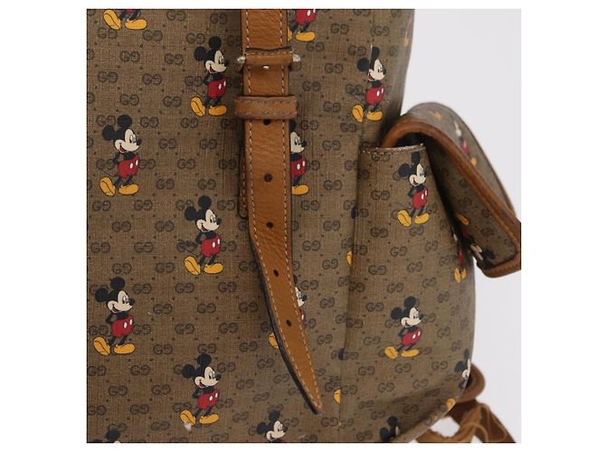 Borsa GUCCI Micro GG Supreme GUCCIxDisney PVC Beige Gold 603898 Auth LN145 - vista 22