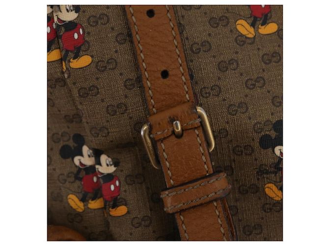 Borsa GUCCI Micro GG Supreme GUCCIxDisney PVC Beige Gold 603898 Auth LN145 - vista 23