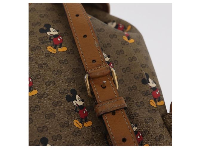 Borsa GUCCI Micro GG Supreme GUCCIxDisney PVC Beige Gold 603898 Auth LN145 - vista 24