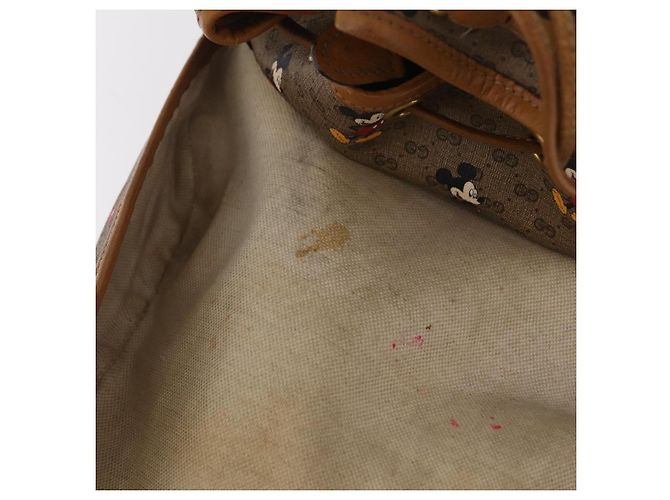 Borsa GUCCI Micro GG Supreme GUCCIxDisney PVC Beige Gold 603898 Auth LN145 - vista 26
