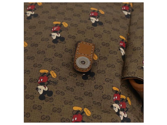 Borsa GUCCI Micro GG Supreme GUCCIxDisney PVC Beige Gold 603898 Auth LN145 - vista 27