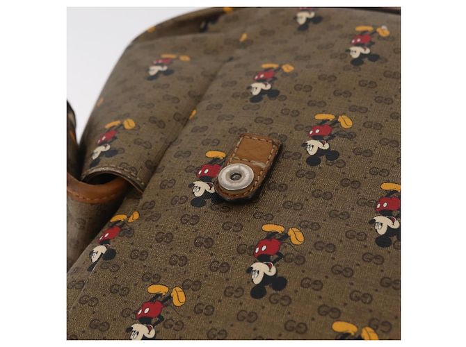 Borsa GUCCI Micro GG Supreme GUCCIxDisney PVC Beige Gold 603898 Auth LN145 - vista 28