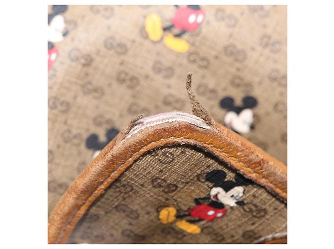 Borsa GUCCI Micro GG Supreme GUCCIxDisney PVC Beige Gold 603898 Auth LN145 - vista 37