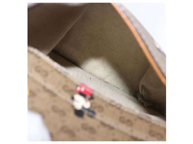Borsa GUCCI Micro GG Supreme GUCCIxDisney PVC Beige Gold 603898 Auth LN145 - vista 38