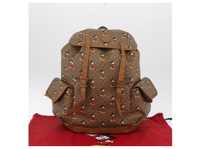 Borsa GUCCI Micro GG Supreme GUCCIxDisney PVC Beige Gold 603898 Auth LN145 - vista 41