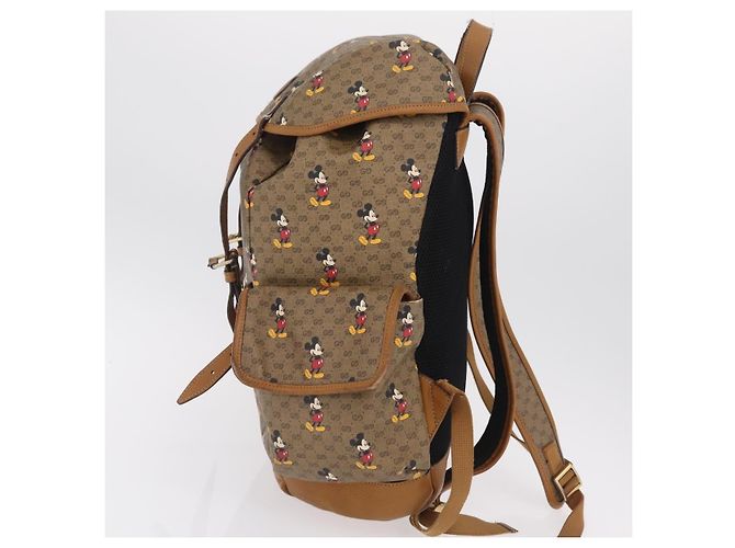 Borsa GUCCI Micro GG Supreme GUCCIxDisney PVC Beige Gold 603898 Auth LN145 - vista 5