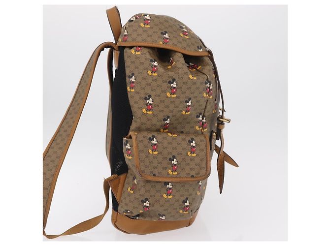 Borsa GUCCI Micro GG Supreme GUCCIxDisney PVC Beige Gold 603898 Auth LN145 - vista 6