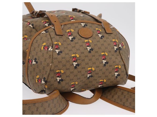 Borsa GUCCI Micro GG Supreme GUCCIxDisney PVC Beige Gold 603898 Auth LN145 - vista 7