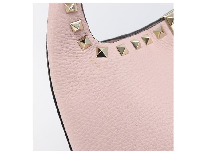 Borsa Valentino Rock Studs in pelle Rosa Oro Auth 207886V D'oro - vista 10