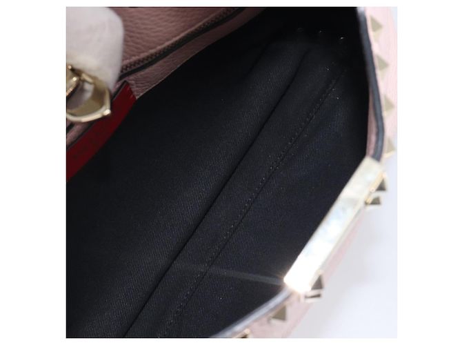 Borsa Valentino Rock Studs in pelle Rosa Oro Auth 207886V D'oro - vista 11