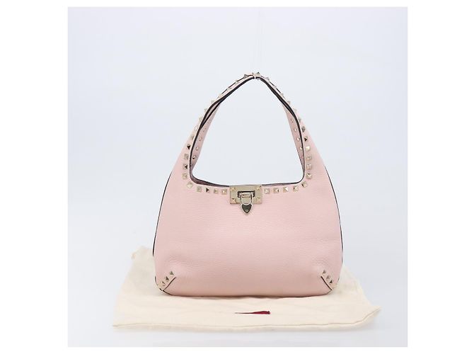 Borsa Valentino Rock Studs in pelle Rosa Oro Auth 207886V D'oro - vista 12