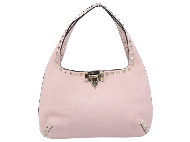 Borsa Valentino Rock Studs in pelle Rosa Oro Auth 207886V D'oro - vista 13