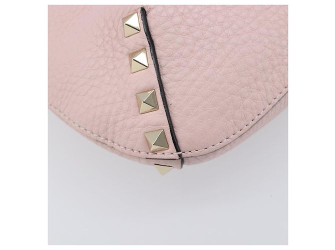 Borsa Valentino Rock Studs in pelle Rosa Oro Auth 207886V D'oro - vista 17