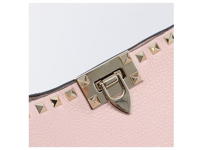 Borsa Valentino Rock Studs in pelle Rosa Oro Auth 207886V D'oro - vista 19