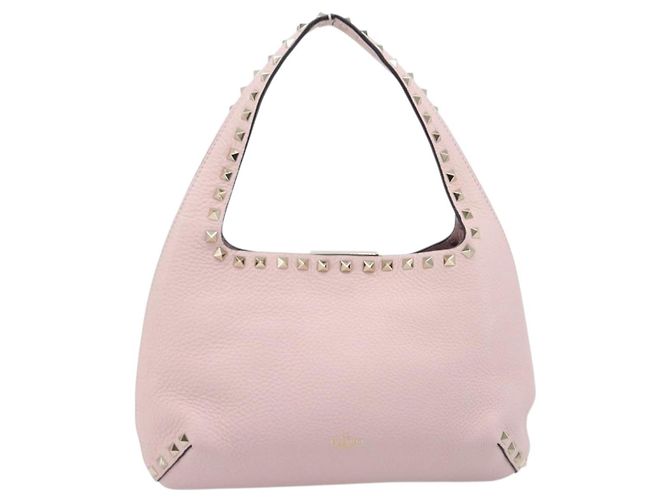 Borsa Valentino Rock Studs in pelle Rosa Oro Auth 207886V D'oro - vista 2