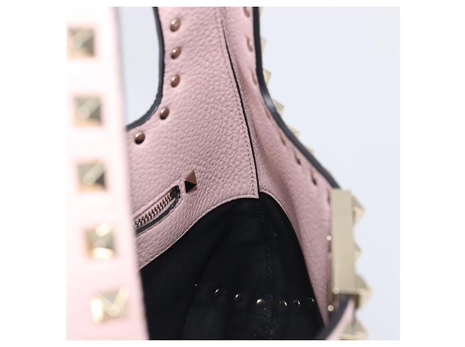 Borsa Valentino Rock Studs in pelle Rosa Oro Auth 207886V D'oro - vista 21