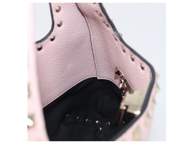 Borsa Valentino Rock Studs in pelle Rosa Oro Auth 207886V D'oro - vista 22