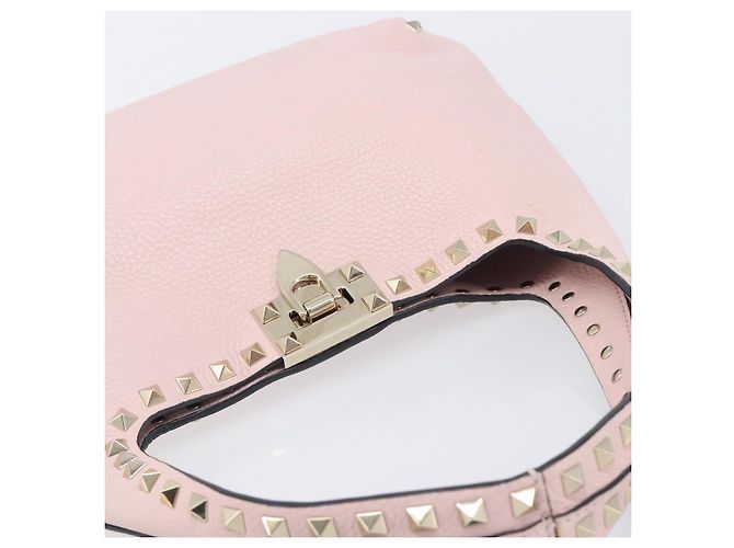 Borsa Valentino Rock Studs in pelle Rosa Oro Auth 207886V D'oro - vista 6