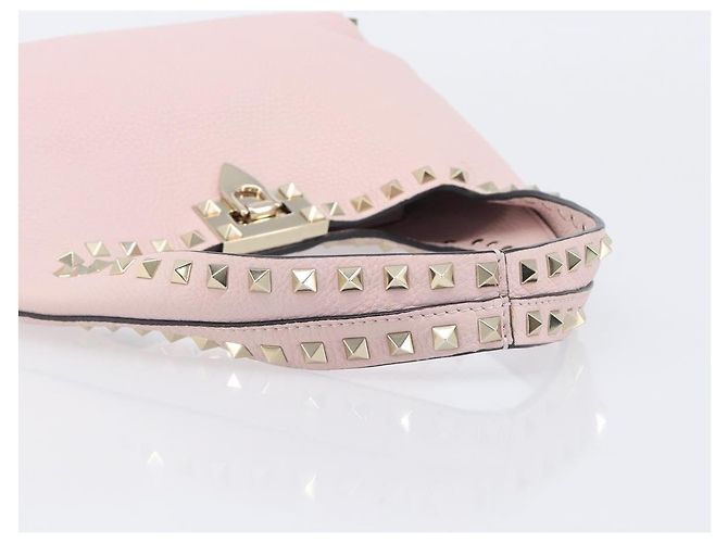 Borsa Valentino Rock Studs in pelle Rosa Oro Auth 207886V D'oro - vista 7