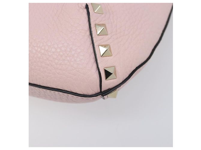 Borsa Valentino Rock Studs in pelle Rosa Oro Auth 207886V D'oro - vista 8
