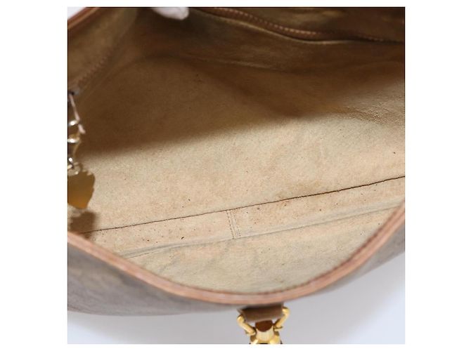 Borsa GUCCI Micro GG Supreme Jackie PVC Beige Gold Auth 208663 D'oro - vista 18