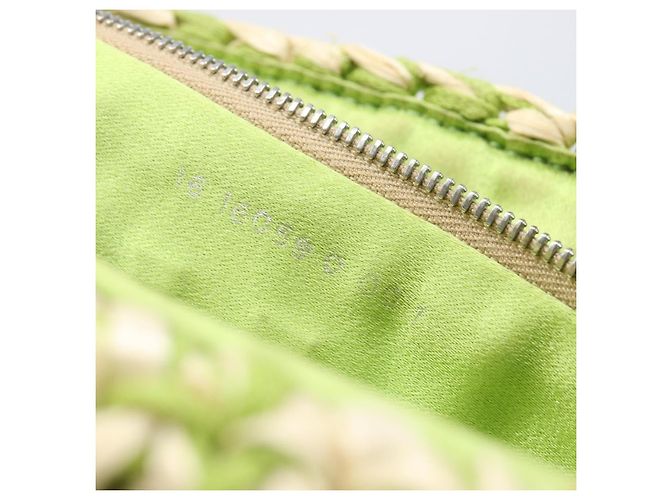 Borsa a tracolla FENDI Mamma Baguette in paglia Green Silver Auth BA15846SAV Argento Verde - vista 25