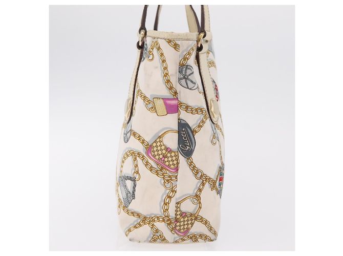 GUCCI Tote Bag Satin White Gold 153361 Auth ep16297 - Ansicht 7