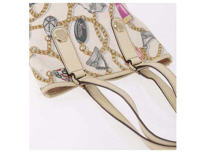 GUCCI Tote Bag Satin White Gold 153361 Auth ep16297 - Ansicht 9