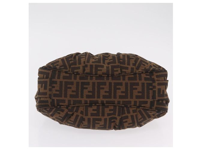 Borsa a mano FENDI Zucca Canvas Chain Mia Nero Marrone Auth yk20978SAV - vista 10