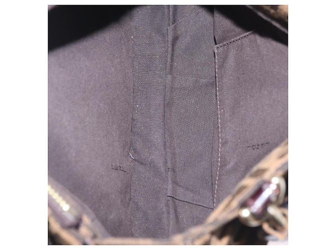Borsa a mano FENDI Zucca Canvas Chain Mia Nero Marrone Auth yk20978SAV - vista 20