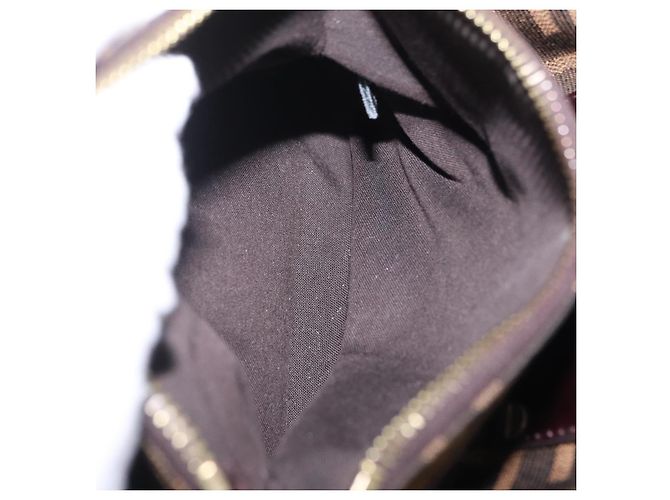 Borsa a mano FENDI Zucca Canvas Chain Mia Nero Marrone Auth yk20978SAV - vista 24