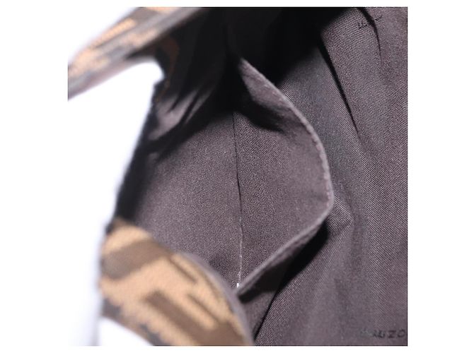 Borsa a mano FENDI Zucca Canvas Chain Mia Nero Marrone Auth yk20978SAV - vista 25