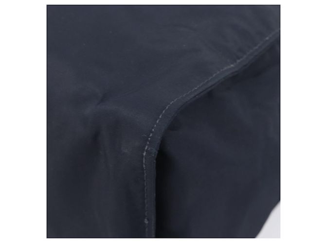 Sac à main PRADA avec poignée en métal Nylon Navy Gold Auth 207805A Doré Bleu Marine - vue 12