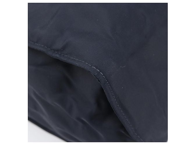 Sac à main PRADA avec poignée en métal Nylon Navy Gold Auth 207805A Doré Bleu Marine - vue 13