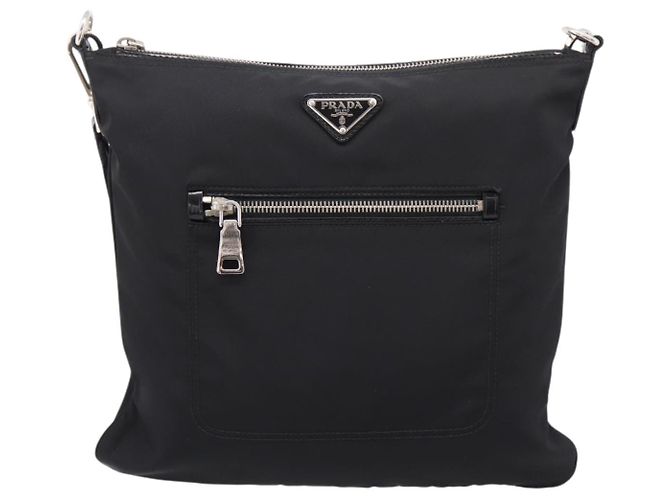 Borsa a tracolla PRADA Nylon Black Silver Auth ki6913A Nero Argento - vista 2