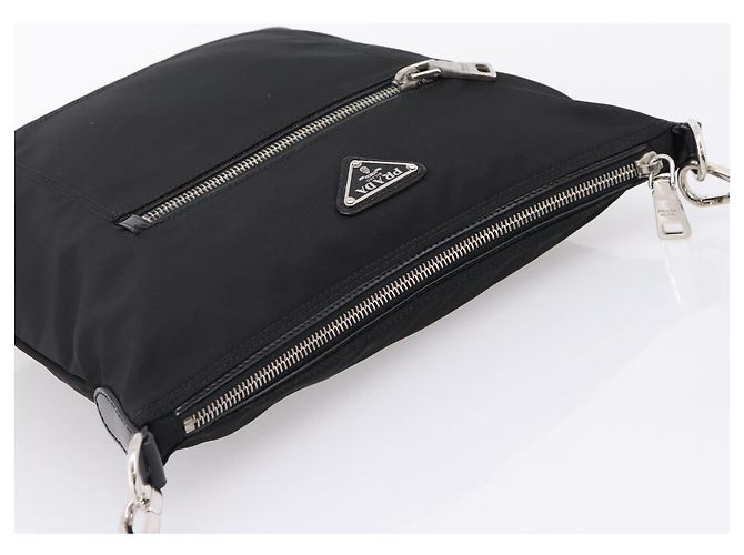 Borsa a tracolla PRADA Nylon Black Silver Auth ki6913A Nero Argento - vista 6