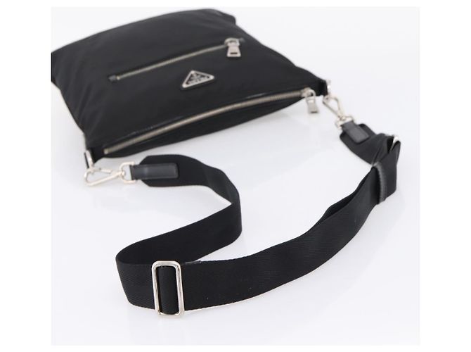 Borsa a tracolla PRADA Nylon Black Silver Auth ki6913A Nero Argento - vista 7