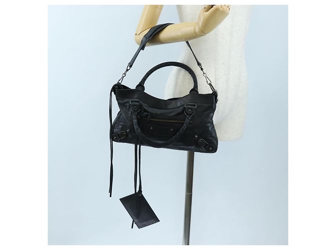 Borsa Balenciaga The First in pelle 2way Nera 103208 Auth am12679V Nero - vista 29