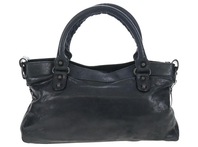 Borsa Balenciaga The First in pelle 2way Nera 103208 Auth am12679V Nero - vista 3