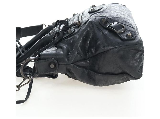 Borsa Balenciaga The First in pelle 2way Nera 103208 Auth am12679V Nero - vista 4