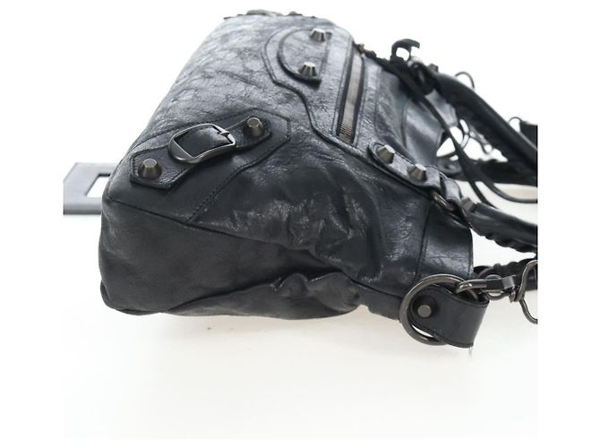 Borsa Balenciaga The First in pelle 2way Nera 103208 Auth am12679V Nero - vista 5