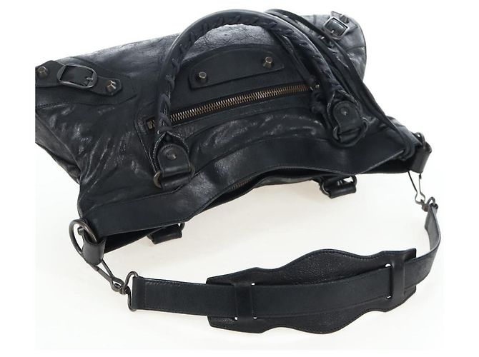 Borsa Balenciaga The First in pelle 2way Nera 103208 Auth am12679V Nero - vista 9