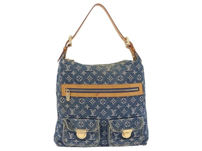 LOUIS VUITTON Monogram Denim Buggy GM Shoulder Bag Blue M95048 LV Auth yk20992V Azul - vista 2