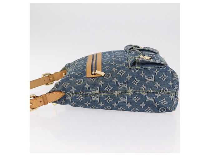 LOUIS VUITTON Monogram Denim Buggy GM Shoulder Bag Blue M95048 LV Auth yk20992V Azul - vista 6